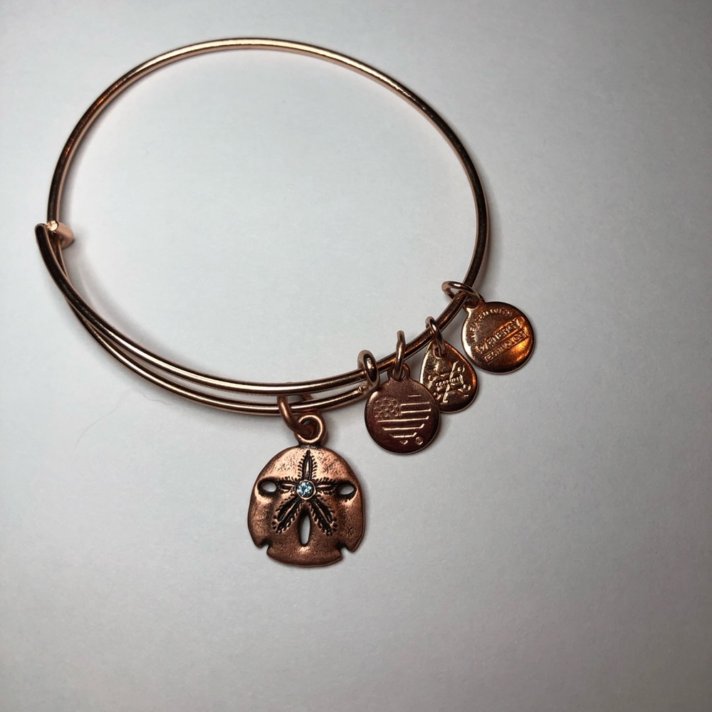 Sand dollar with crystal bracelet in copper
